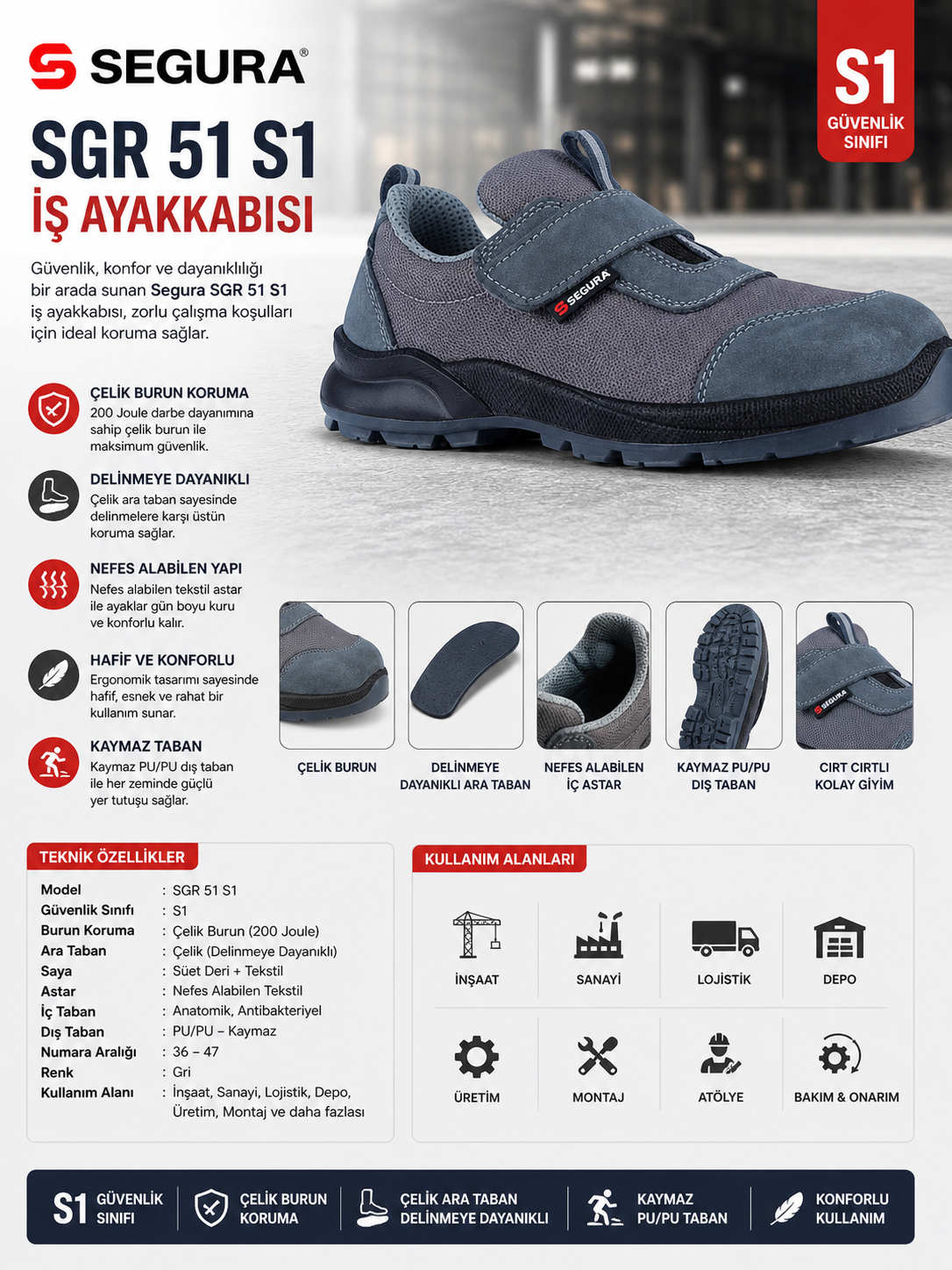 Segura Sgr 51 S1 İş Ayakkabısı