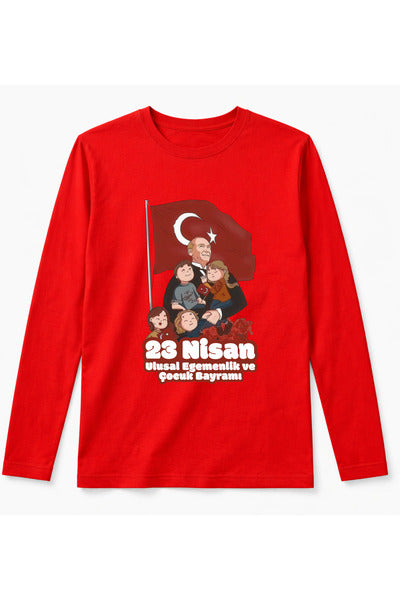 23 Nisan Gösterileri İçin Uzun Kol Çocuk Tişörtü