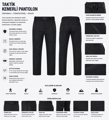 Taktik Kemerli Outdoor Pantolon