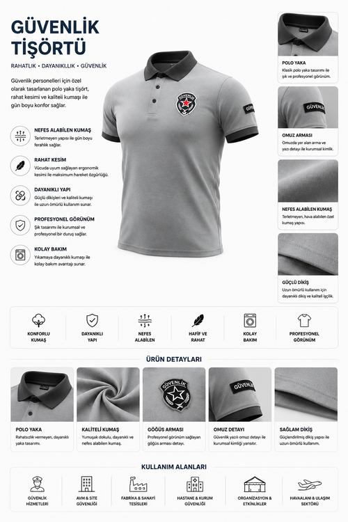 Özel Güvenlik Polo Yaka Tişört