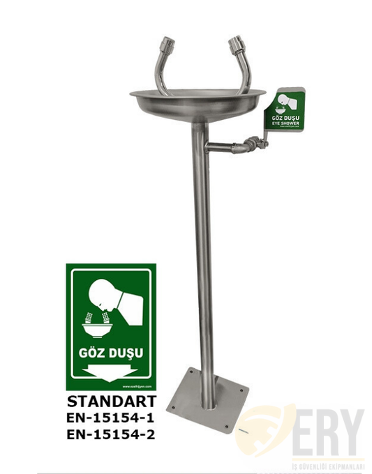 Paslanmaz Çelik Göz ve Yüz Yıkama Duşu Boy Tipi