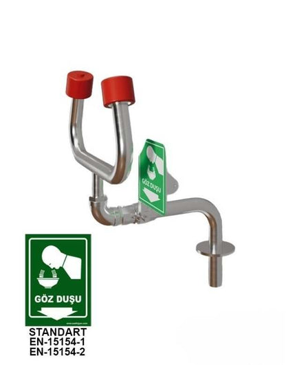 Paslanmaz Çelik Lavabo Tipi Acil Göz Duşu El Kumandalı