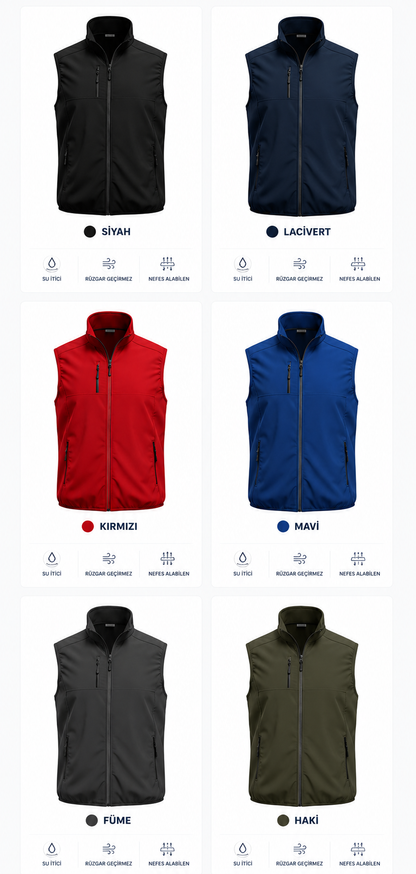 Su ve Rüzgar Geçirmez Softshell Yelek