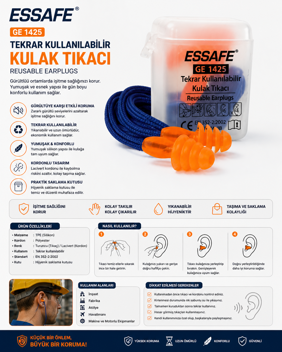 İpli Kulak Tıkacı