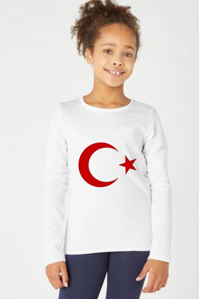 23 Nisan Bayrak Serisi Uzun Kol Çocuk Tişörtü