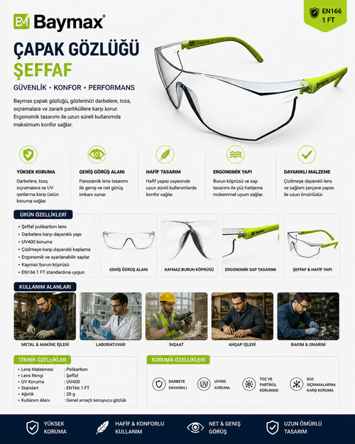 Çapak Gözlüğü Şeffaf